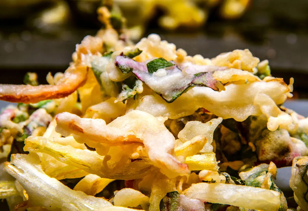 tempura de verduras eclógicas de la huerta restaurante Fogar do Santiso Teo