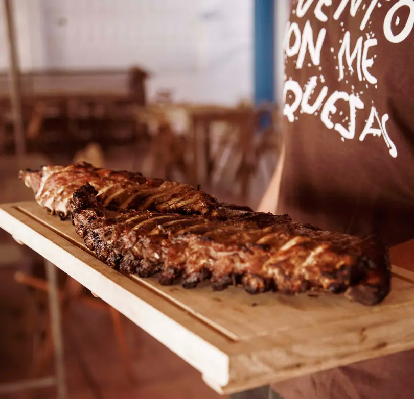 churrasco restaurante Fogar do Santiso Playa Lapamán  Pontevedra