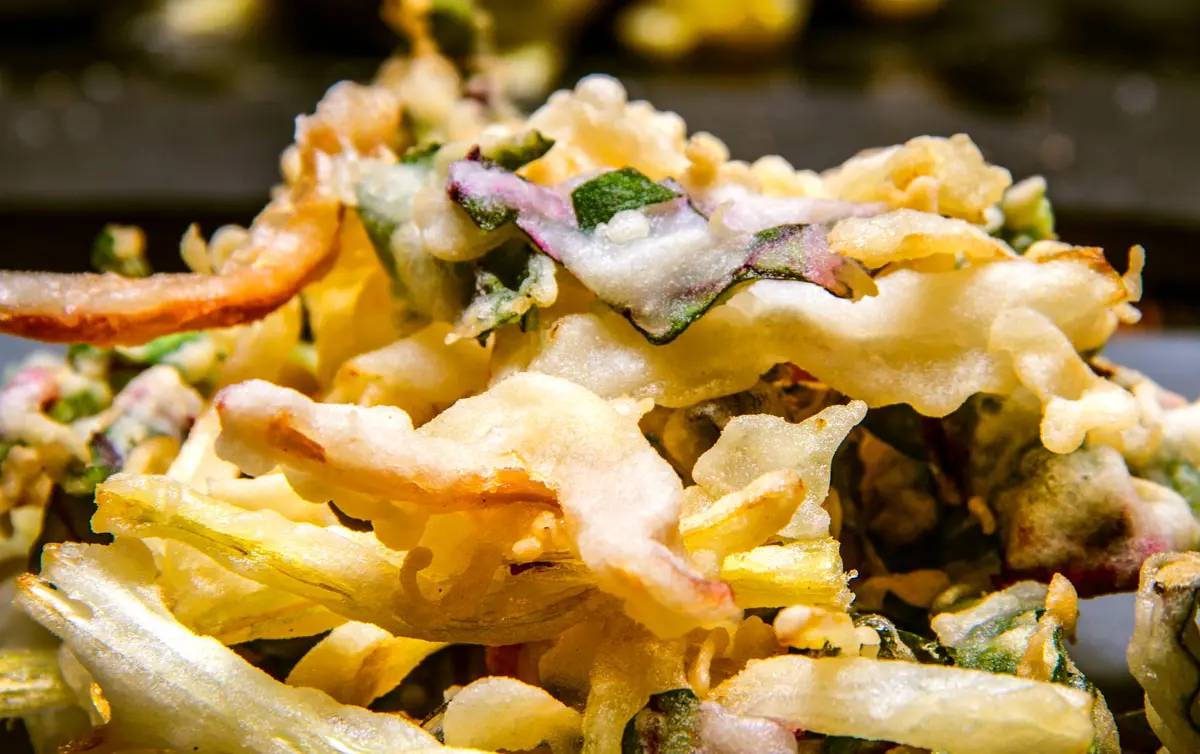 tempura de verduras eclógicas de la huerta restaurante Fogar do Santiso Teo