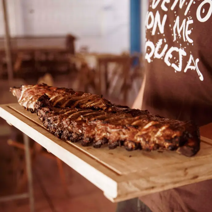 churrasco restaurante Fogar do Santiso Playa Lapamán  Pontevedra
